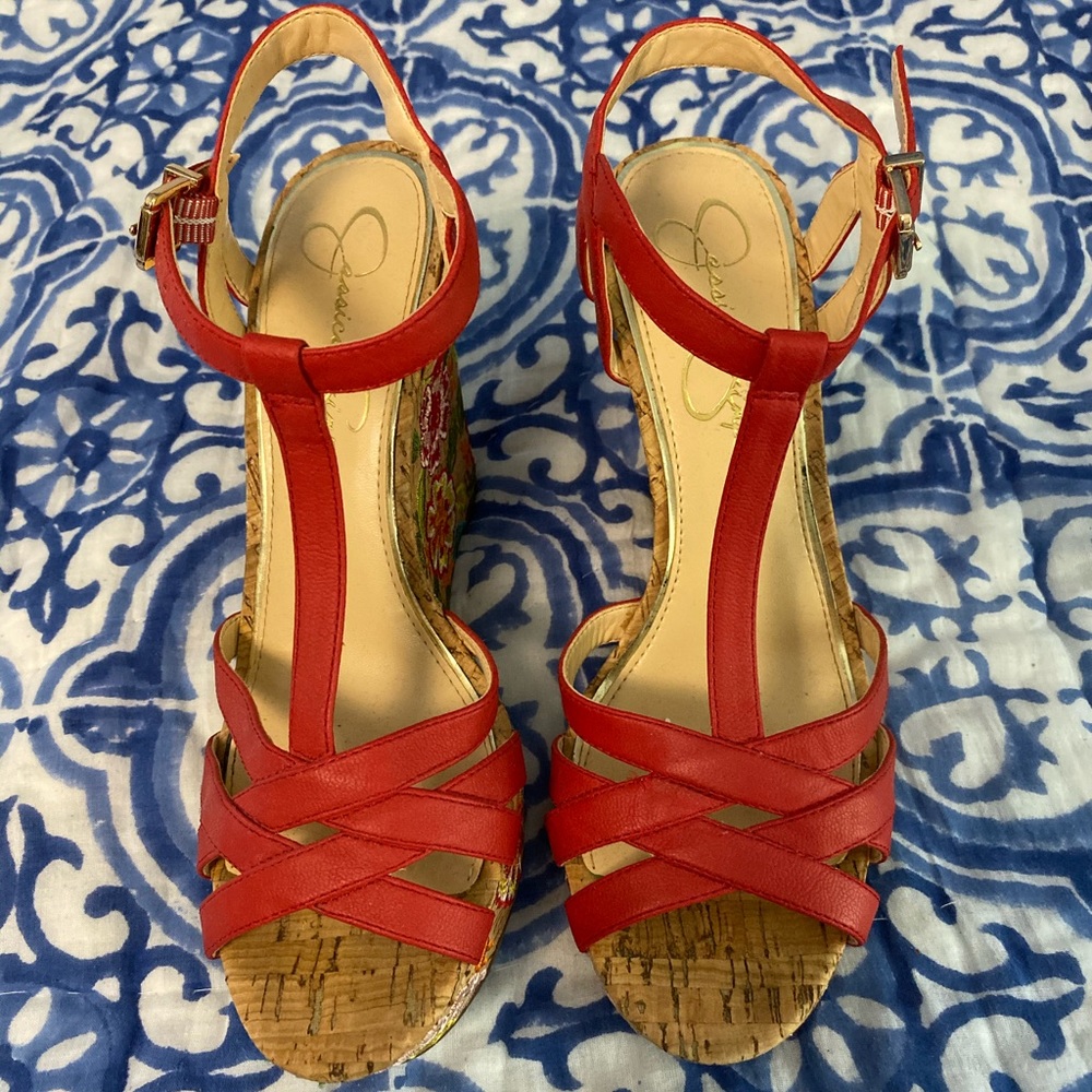 Jessica Simpson Flower Wedges